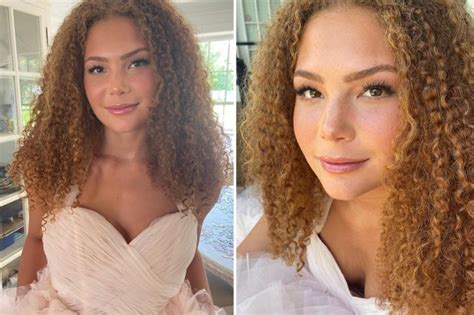 Michael Strahans Daughter Isabella 18 Looks Like A Blushing Bride In Low Cut Pink Gown For