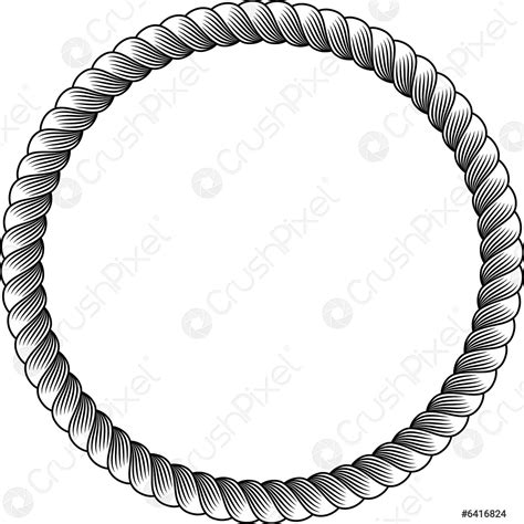 Rope Round Frame Border Stock Vector 6416824 Crushpixel