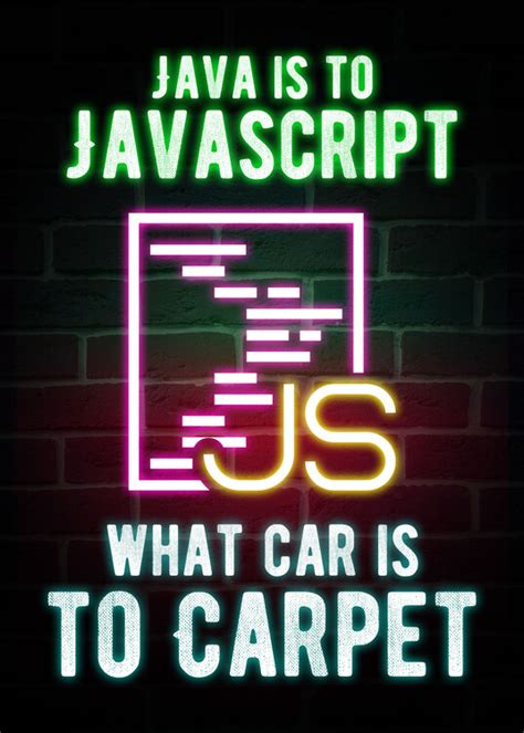 Illustrazione Artistiche Javascript Neon Quote Programmer Quote