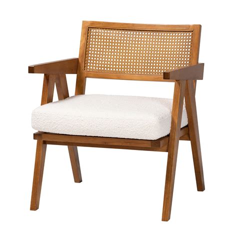Baxton Studio Emilia Modern Japandi Beige Fabric And Walnut Brown