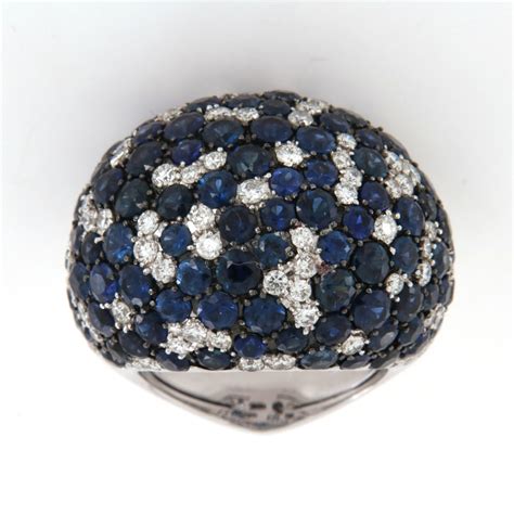 Anello Crivelli Oro Fascione Zaffiri Blu Diamanti Oroshop