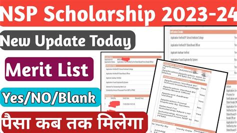 NSP Scholarship 2023 24 Merit List Yes No Blank NSP Scholarship Merit