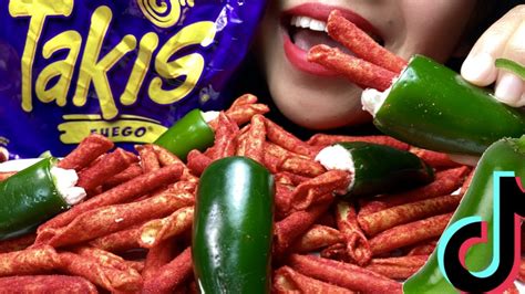 Asmr Trying JalapeÑos Takis And Cream Cheese Eating Sound No Talking