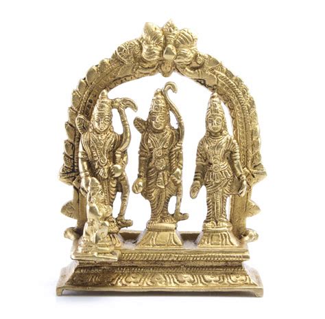 Brass Ram Darbar Idol Murti Ram Sita Laxman And Lord Hanuman Idol