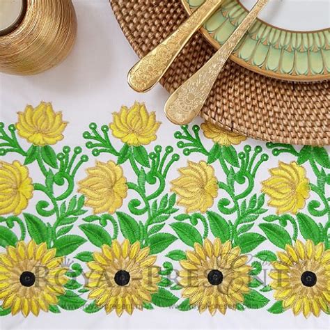 Machine Embroidery Design Sunflowers Border Royal Present Embroidery