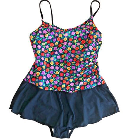 Vintage 80s 90s Pacific Connections Floral 1 Piece Swimsuit Size 14 Ebay