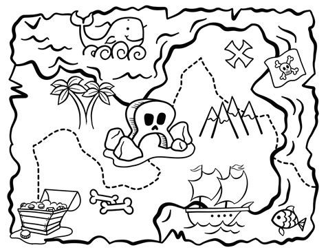 carte au trésor pirate aventure coloriage Pirate Treasure Maps Pirate