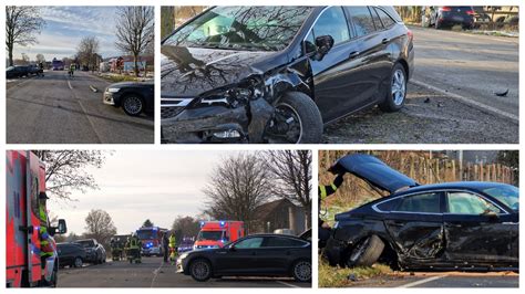 B Schwerer Verkehrsunfall Mit Drei Fahrzeugen Und Zwei Verletzten