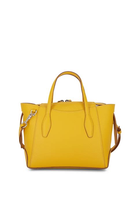 Tod S Yellow Leather Micro Shopping Bag Mitchell Stores