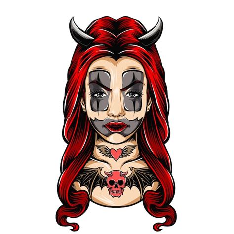 Personaje De Dibujos Animados Del Diablo Rojo Vector Premium