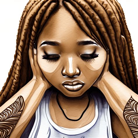 Beautiful African American Woman Praying Brown Skinned Tears Hyper