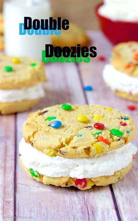 Double Doozies Giant M And M Cookies With Frosting Filling Great