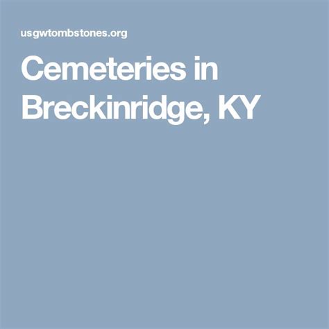 Cemeteries In Breckinridge Ky Cemeteries Kentucky Transcription