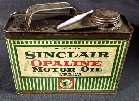 At Auction 12 Gal Oil Can Sinclair Opaline Motor Oil