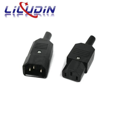 Iec Straight Cable Plug Connector C13 C14 10a 250v Black Female Male Plug Rewirable Power