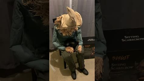 Spirit Halloween 4 5ft Sitting Scarecrow Animatronic Review YouTube