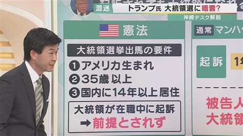 トランプ前大統領 アメリカ史上初 大統領経験者が“起訴”される 次期大統領選に「“逆風”と“追い風”」 刑事被告人でありながら大統領になる可能