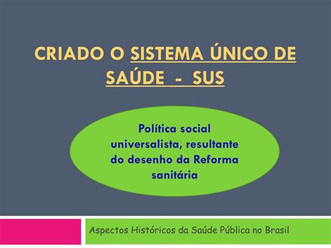 PPT Aspectos Históricos da Saúde Pública no Brasil PowerPoint