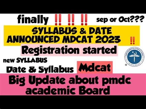 Mdcat Registration Alertmdcat Latest News Mdcat Syllabus Date