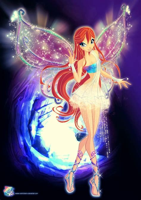 A Fairy With Red Hair And Wings Standing In Front Of A Blue Ball