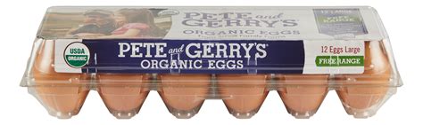 Pete And Gerrys Organic Free Range Large Brown Grade A Eggs 12 Count