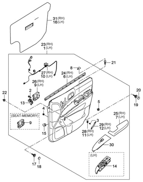 93570 4D030 CS Genuine Hyundai Power Window Main Switch Assembly