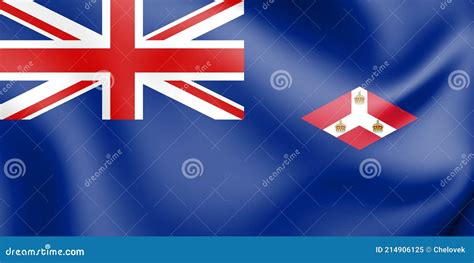 3D Flag of British Straits Settlements 1925-1942. Stock Illustration ...