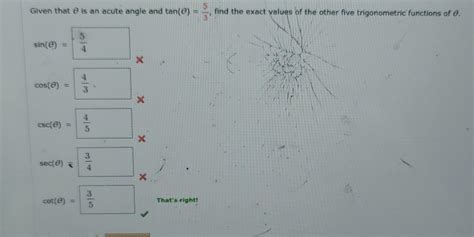 Solved Given that θ is an acute angle and tan(θ)=35, find | Chegg.com 