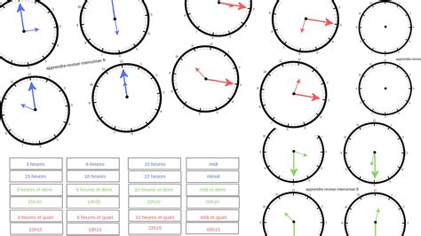 Des cadrans pour apprendre à lire l heure Apprendre réviser mémoriser