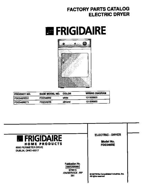 Frigidaire Dryer Wiring Diagram Appliance Talk Kenmore Series