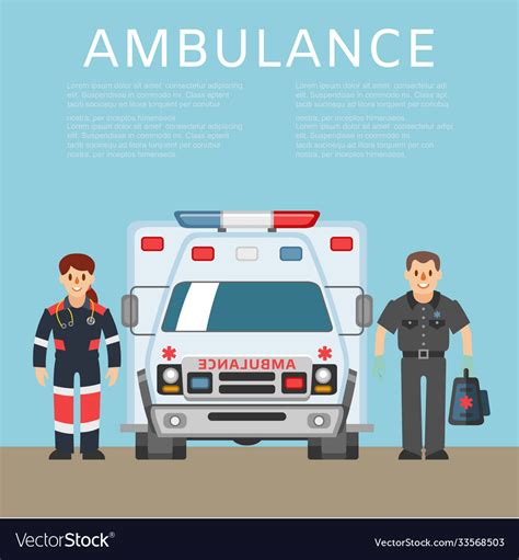 Ambulance background information emergency Vector Image