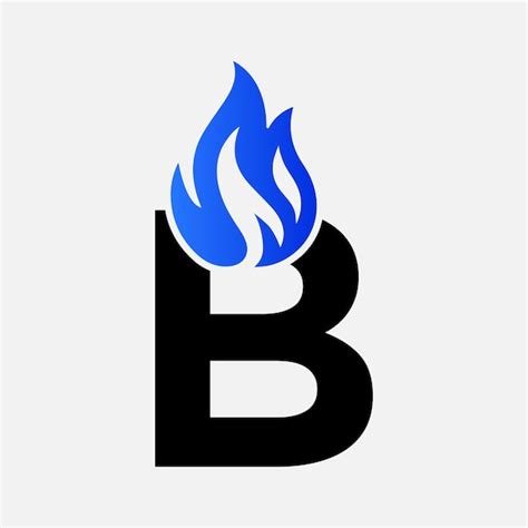 Premium Vector | Blue fire logo on letter b template blue fire on b ...