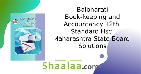 Balbharati Solutions For Book Keeping And Accountancy Th Standard Hsc