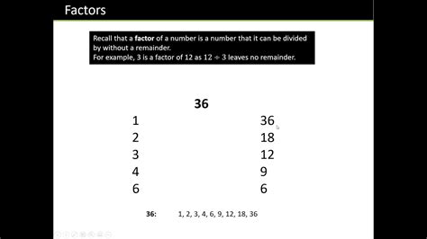 Factors Primes And Products Of Primes Youtube