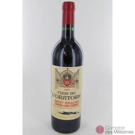 Clos de L Oratoire 1983 Grand cru classé de St Emilion Clos de l