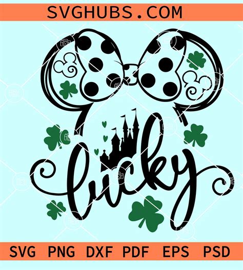 Minnie Mouse Lucky Svg St Patrick Day Minnie Svg Minnie Head Lucky Svg