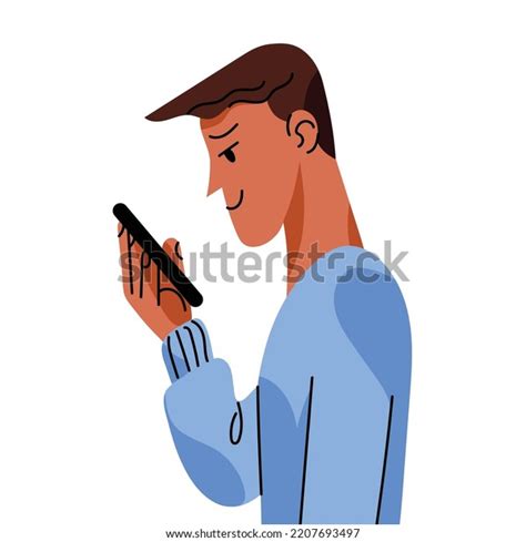 Indian Man Scrolling Phone Over 3 Royalty Free Licensable Stock