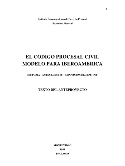 PDF Codigo Procesal Civil Modelo Para Iberoamerica DOKUMEN TIPS