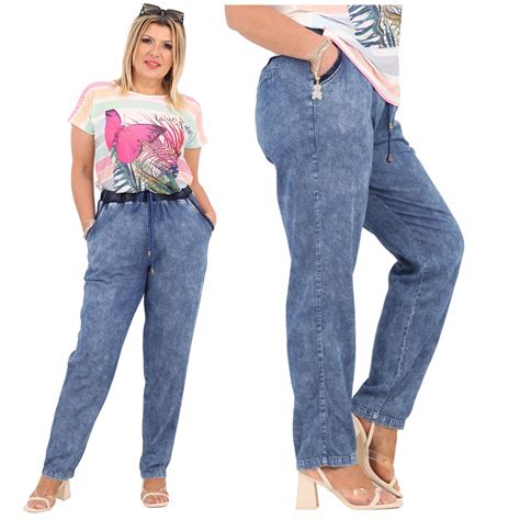 Spodnie Damskie Jeansowe Plus Size Na Gumce Allegro Pl