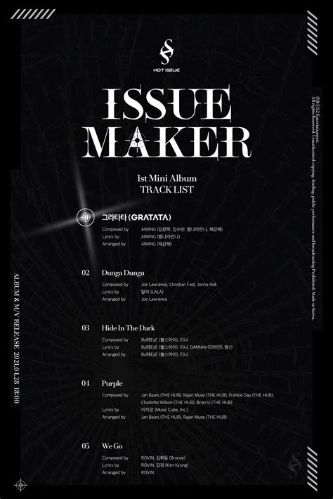 Hot Issue The St Mini Album Issue Maker Track List Teaser R Kpop