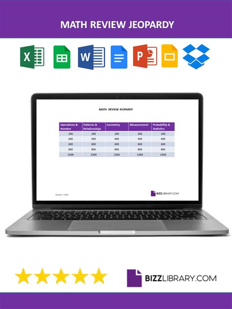 Math Review Jeopardy Template