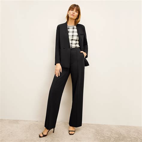 Janette Blazer Light Ponte Black M M Lafleur