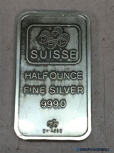 SUISSE Half Ounce Fine Silver 999 Bar Pocket 1 1 4 Piece 15 6g