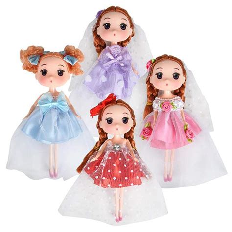 Artcreativity Cute Toy Dolls Set Of 4 6 5 Inch Dolls With High Heels Pretty