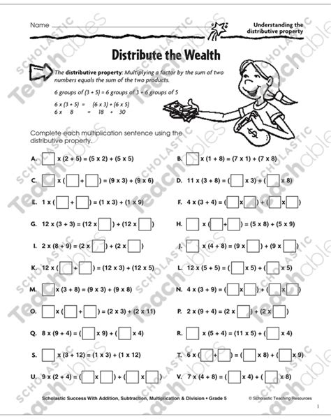 Distributive Property Of Multiplication Activities Practice Worksheets Library