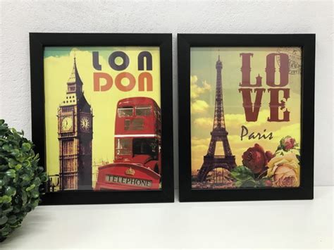 Quadros Decorativos Paris Londres C Vidro Elo7