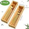 Amazon Kigley Pieces Bamboo Drawer Organizer Kitchen Utensils