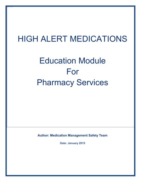 high alert medication labels and caution/auxillary