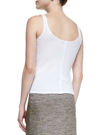 The Row Kim Ribbed Jersey Tank Top White