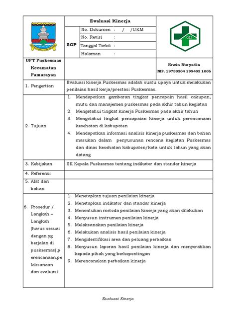 Sop Evaluasi Kinerja Pdf